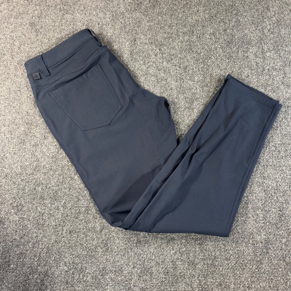 Lululemon ABC Pant Slim Warpstreme Navy Blue Mens Size 37 x 30 5-Pocket Trousers